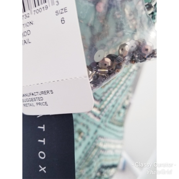 Aidan Mattox mint sequined and beaded dress NWT - Picture 3 of 3